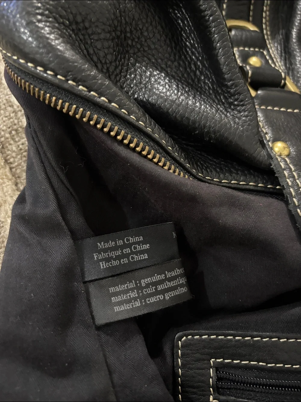 Kennedy Cole Black Leather Hobo Large Handbag
